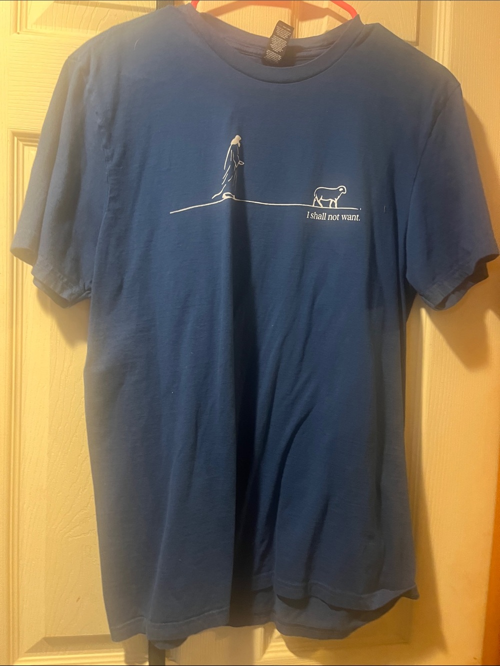 District Blue Short Sleeve Tee with White Line Graphic